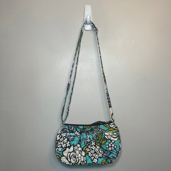 Vera Bradley Women's Island Blooms Frannie Crescent Crossbody Bag Purse - Picture 6 of 7